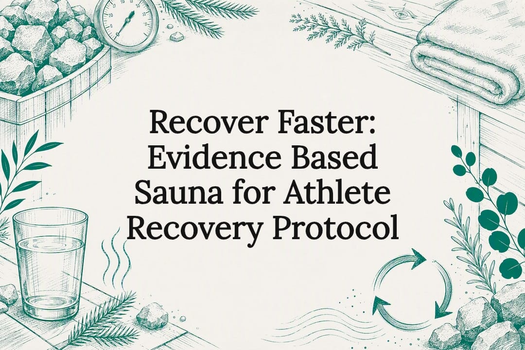 Decorative sauna recovery title card illustration