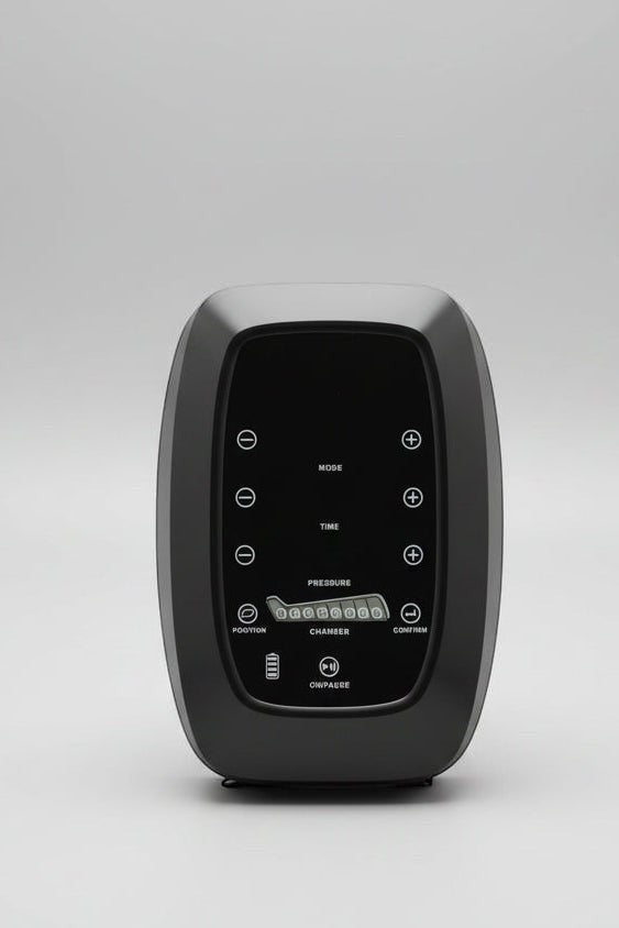 Elevate Performance Systems Apex Elite recovery boots control unit with black LCD touch screen interface