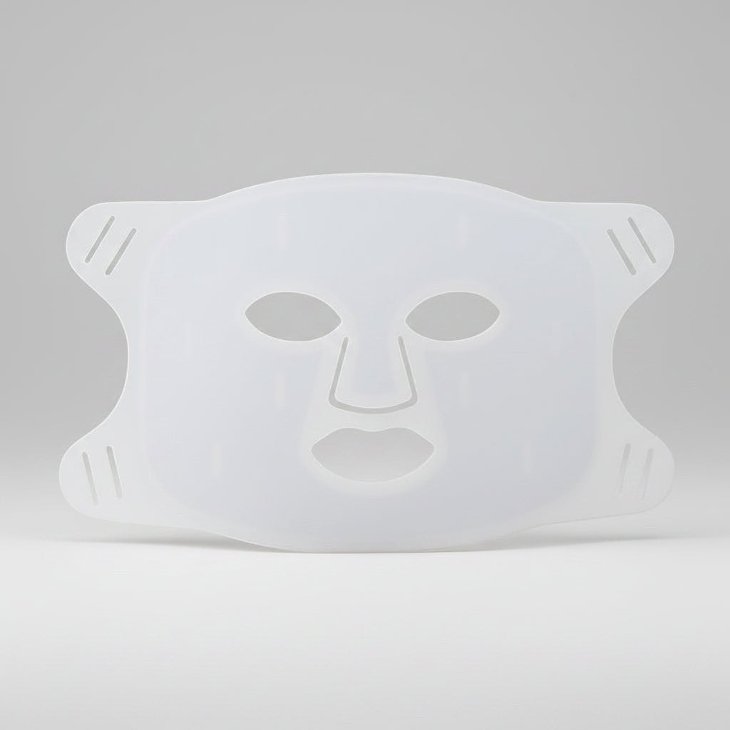 Elevate Performance Systems professional red light therapy facial mask made of flexible white medical-grade silicone.