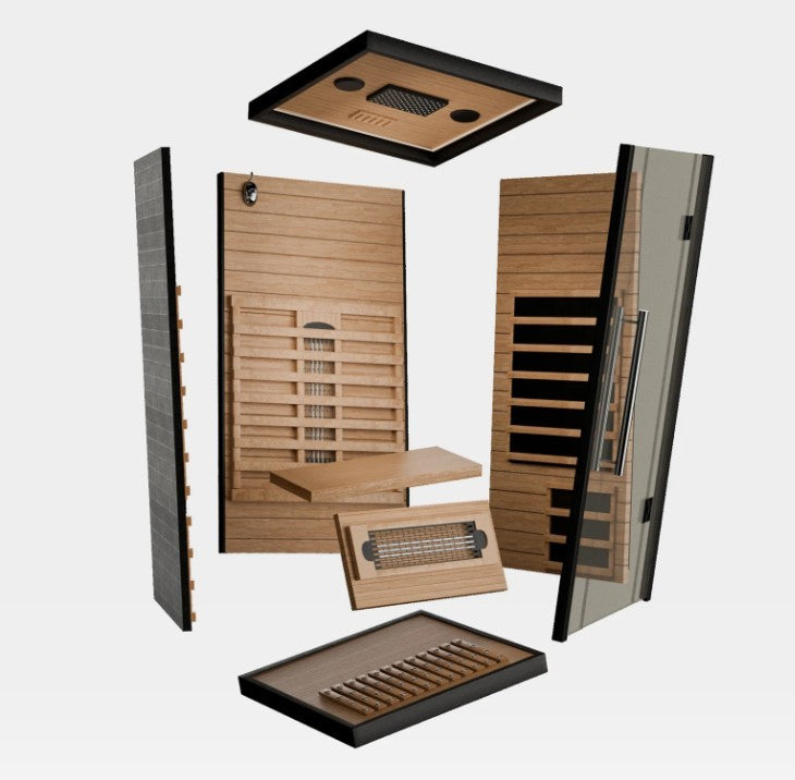 Expanded view of Elevate Radiant 2-person infrared sauna