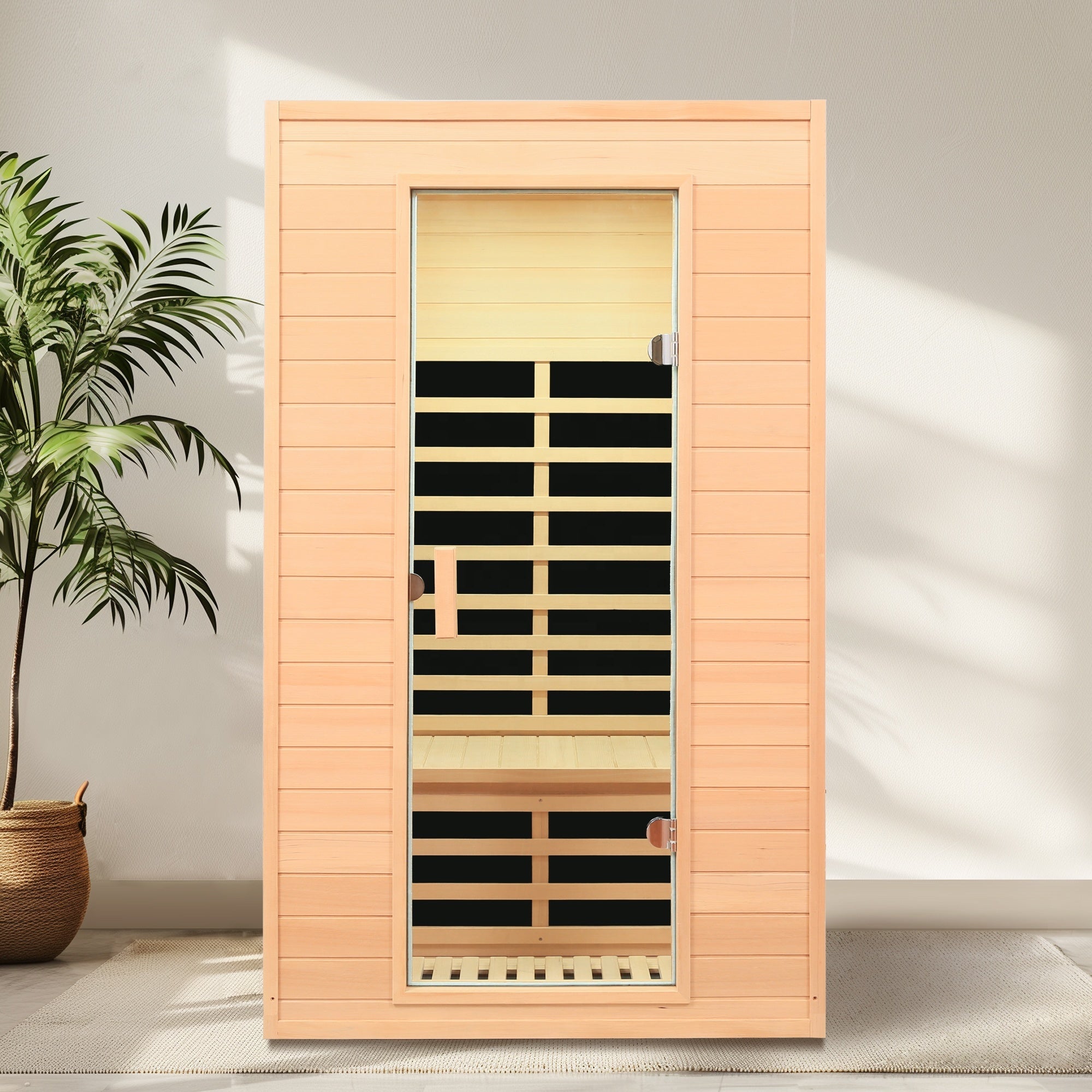 Elevate Solace 2-person infrared sauna in a home wellness room