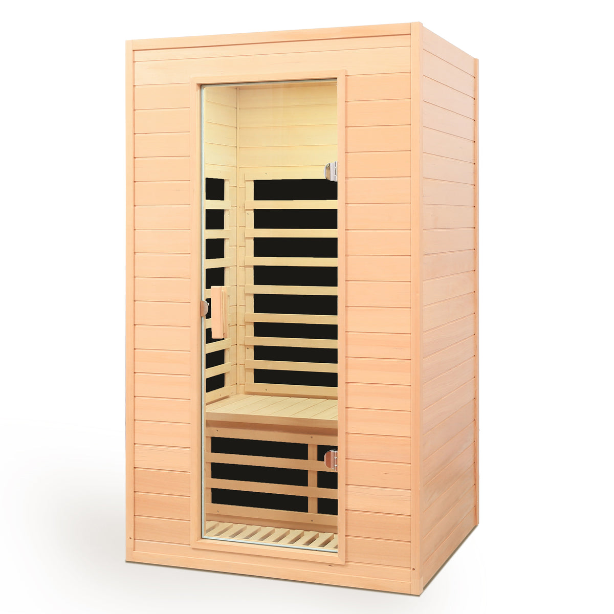 Angled view of Elevate Solace 2-person infrared sauna